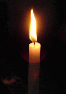 candle burning in a dark place